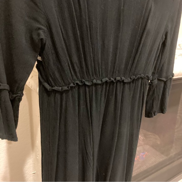 Girls Silver Sparkle Embroidered Black Floral Dress Size 10 / 12 Large - Picture 6 of 7